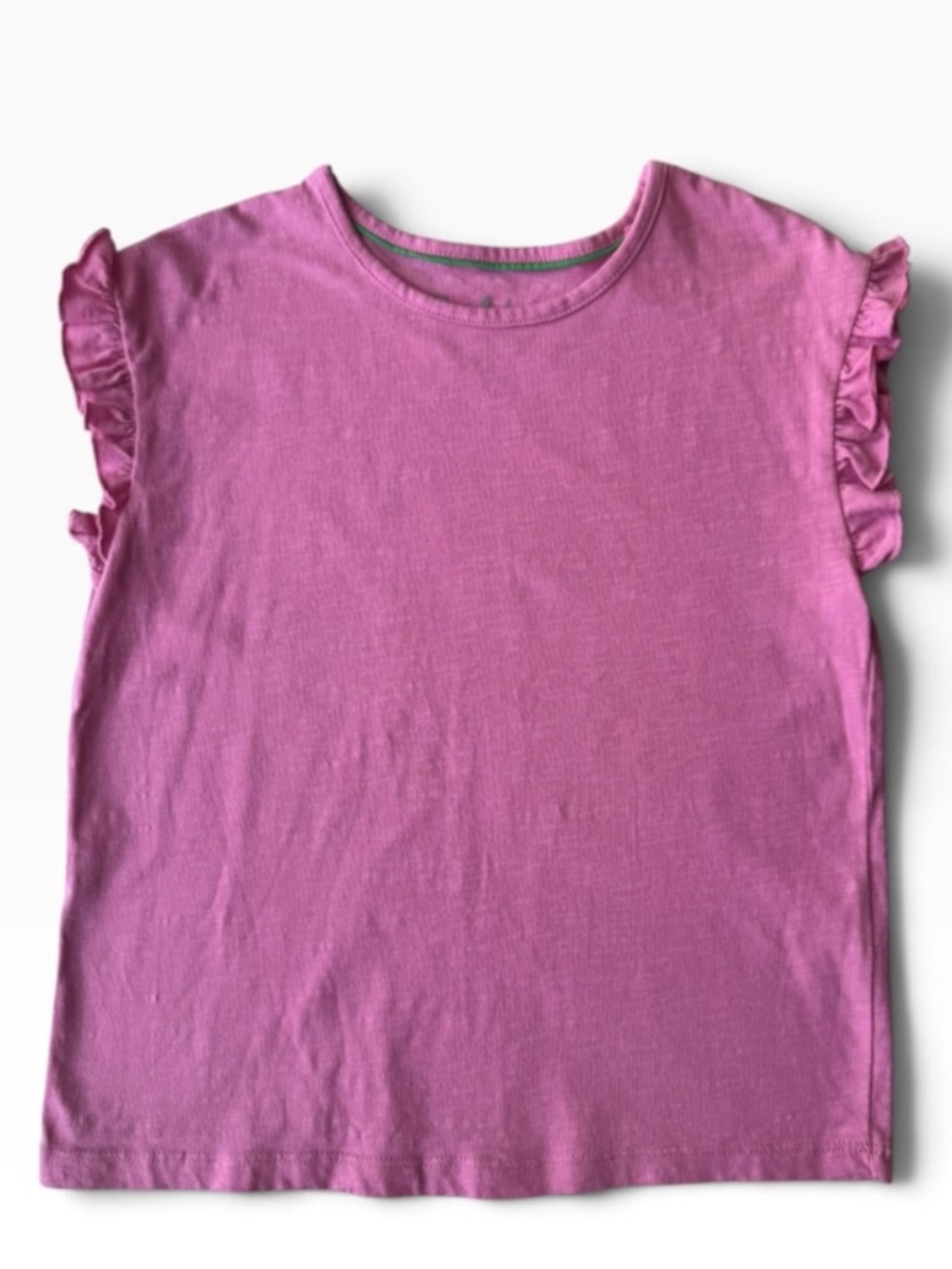 Mini Boden Girls Pink Ruffle Sleeve Top Size 9-10 Years